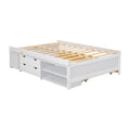 Versatile Full Bed With Trundle,Under Bed Storage Box And Nightstand .White Full White Pine