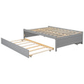 Versatile Full Bed With Trundle,Under Bed Storage Box And Nightstand .Grey Full Grey American Design Pine