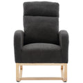 Modern Accent Rocking Chair Rocking Chair With Solid Wood Legs, Upholstered Nursery Glider Rocker, Comfy Armchair With Side Pocket, Living Room Lounge Arm Chair With High Backrest Dark Grey,Teddy Dark Grey White Primary Living Space Casual Foam Teddy