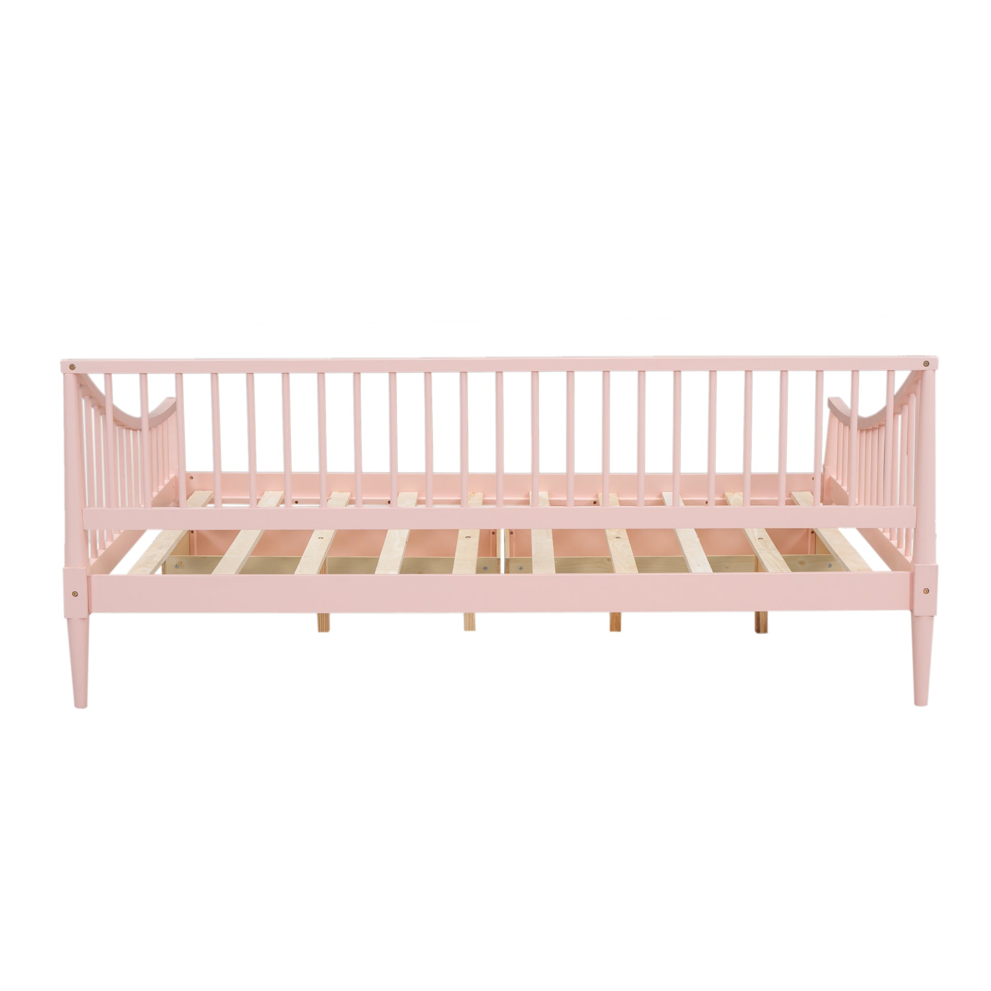 Full Size Daybed With Two Storage Drawers And Support Legs, Pink Pink Solid Wood Mdf