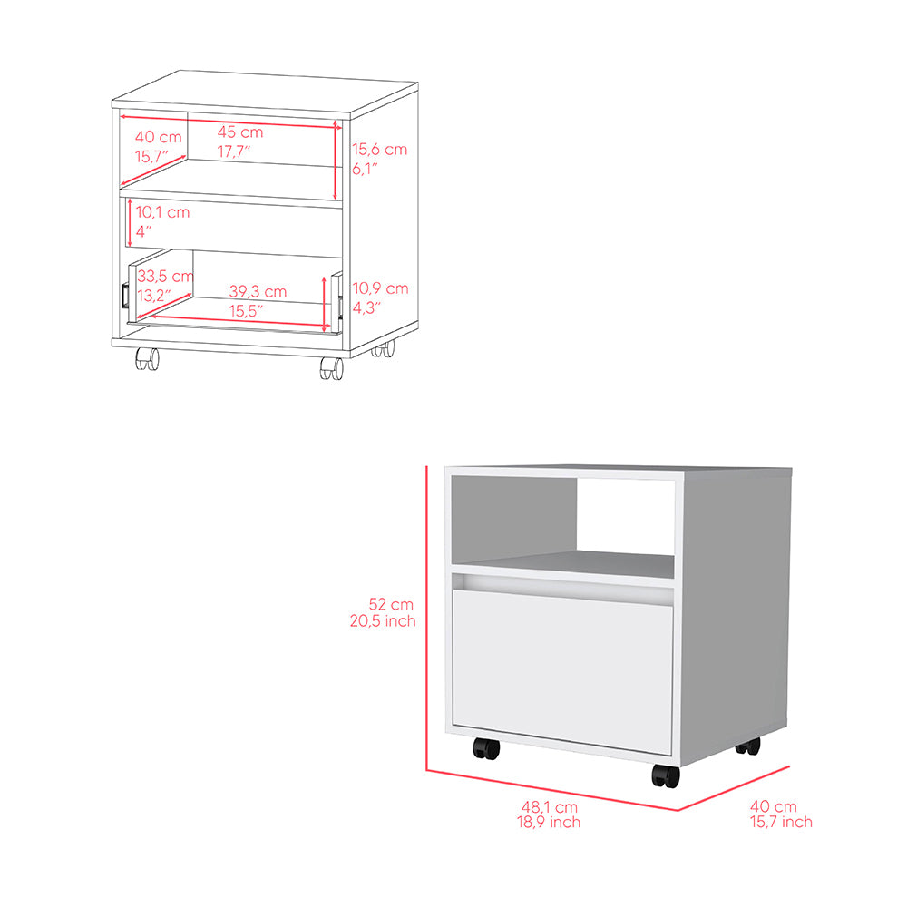 Milford 2 Piece Bedroom Set, Nightstand Dresser, White White Particle Board Particle Board