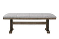 1Pc Transitional Style Bench Upholstered Seat Brown Gray Finish Fabric Wood Metal Dining Room Brown Rectangular Beige Casual,Transitional Wood Fabric