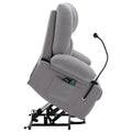 Power Lift Recliner Chair Electric Recliner For Elderly Recliner Chair With Massage And Heating Functions, Remote, Phone Holder Side Pockets And Cup Holders For Living Room, Grey Grey Foam Chenille