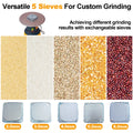 50L Grain Mill Grinder Electric Corn Grinder, Grain Mills Mill Flour Mills Molino De Maiz, Farm Home Electric Grinder For Corn Grain Feed, Wheat Grinder With 5 Grinder Sieves 1Wrench Dark Gray Steel