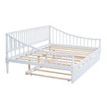 Full Size Daybed With Trundle And Support Legs, White White Solid Wood Mdf