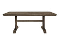 1Pc Light Brown Finish Curved Metal Accents Trestle Base Rectangular Dining Table Wood Wooden Metal Furniture Brown Brown Seats 6 Dining Room Casual,Industrial,Transitional Rectangular Kitchen & Dining Tables Rectangular Wood Trestle