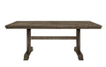 6Pc Dining Set Rustic Light Brown Finish Trestle Base Curved Metal Accents Upholstered Seats Chair Bench Wooden Dining Room Furniture Wood Wood Antique Brown Seats 6 Wood Dining Room Fixed Table Contemporary,Transitional Rectangular Trestle Rectangular