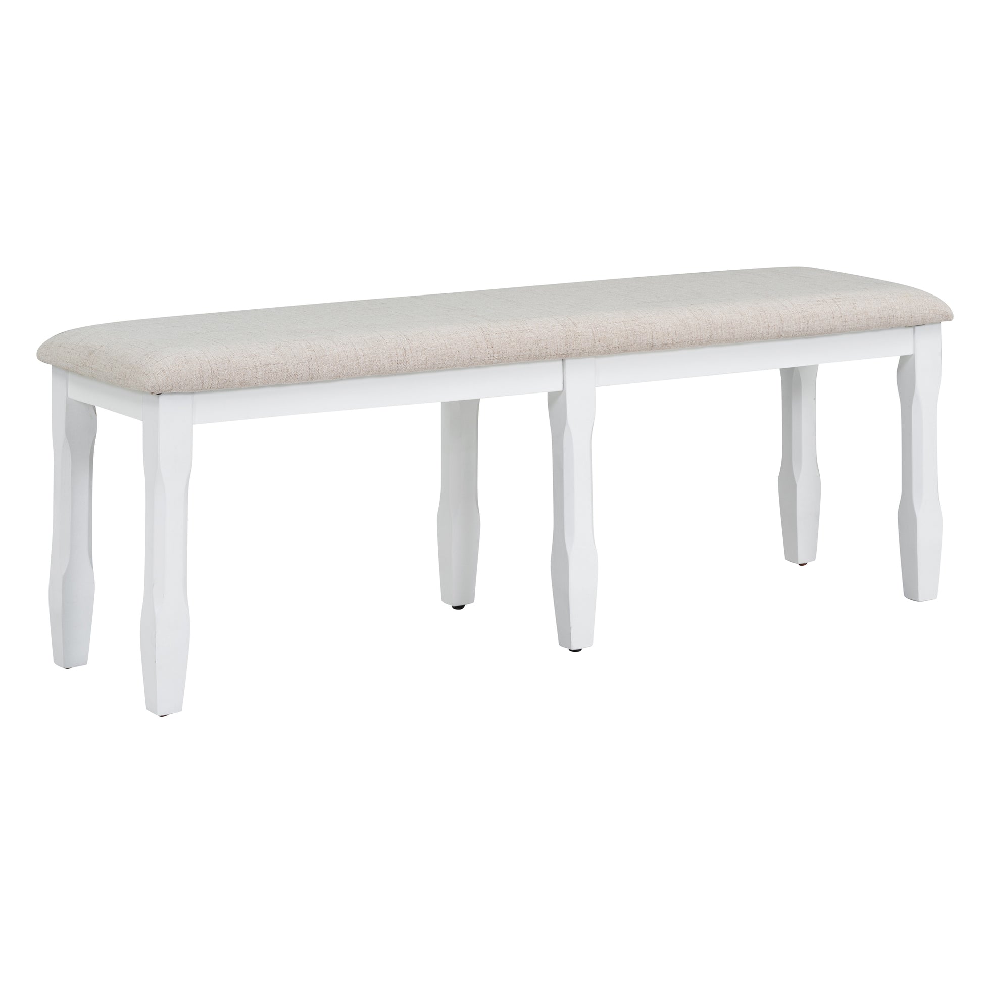 6 Piece Classic Dining Table Set, Rectangular Extendable Dining Table With Two 12"W Removable Leaves And 4 Upholstered Chairs & 1 Bench For Dining Room White Black White Black Solid Wood