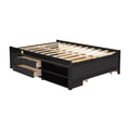 Versatile Full Bed With Trundle,Under Bed Storage Box And Nightstand .Espresso Full Espresso Pine