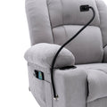 Power Lift Recliner Chair Electric Recliner For Elderly Recliner Chair With Massage And Heating Functions, Remote, Phone Holder Side Pockets And Cup Holders For Living Room, Grey Grey Foam Chenille