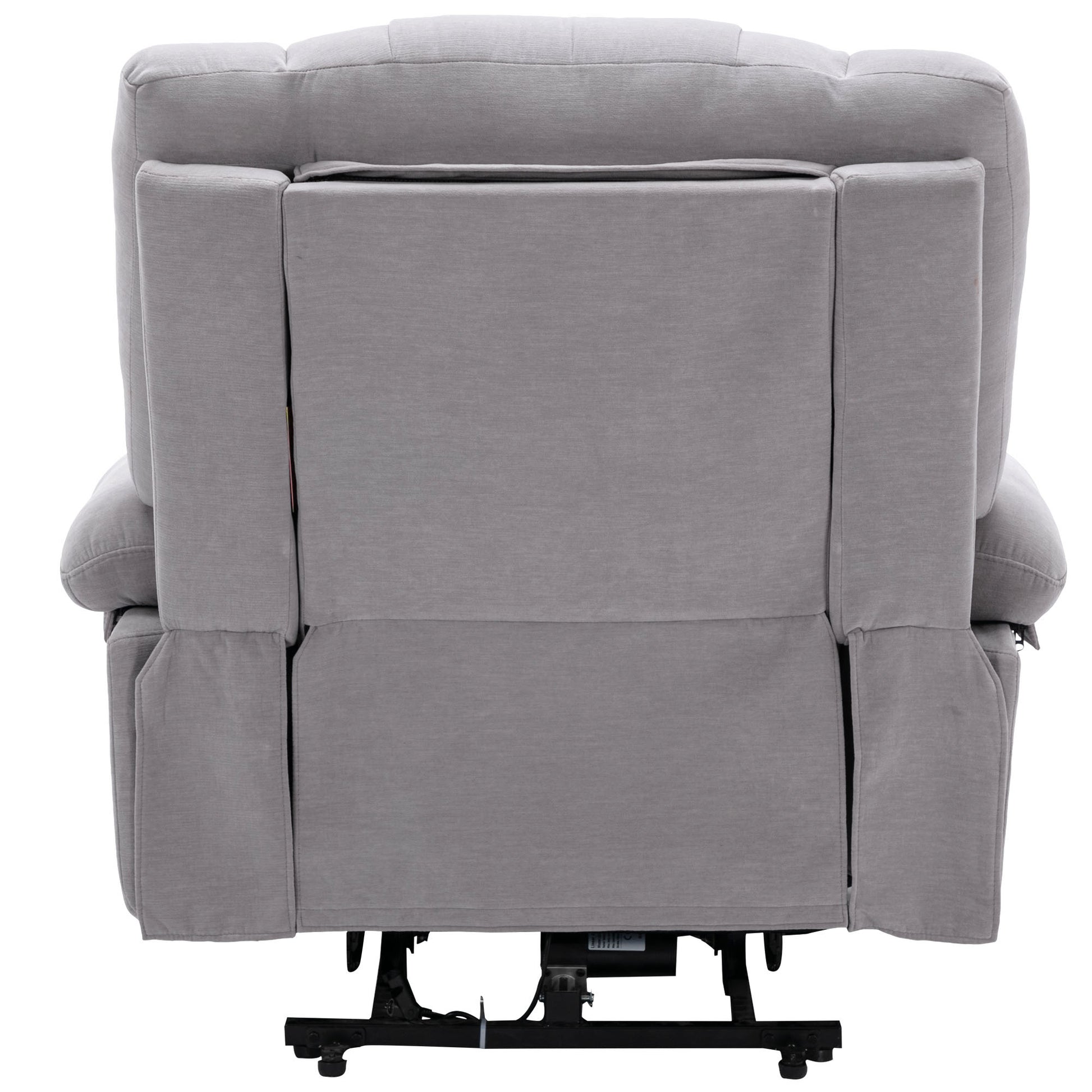 Power Lift Recliner Chair Electric Recliner For Elderly Recliner Chair With Massage And Heating Functions, Remote, Phone Holder Side Pockets And Cup Holders For Living Room, Grey Grey Foam Chenille