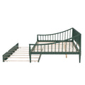 Full Size Daybed With Trundle And Support Legs, Green Green Solid Wood Mdf