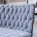 Armless Office Desk Chair No Wheels, Blue Blue Foam Polyester Blend
