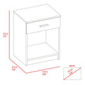 Pictor Nightstand, One Drawer, Lower Shelf. Black 1 Drawer Bedroom Rectangle Modern Drawers Pine Pine Engineered Wood