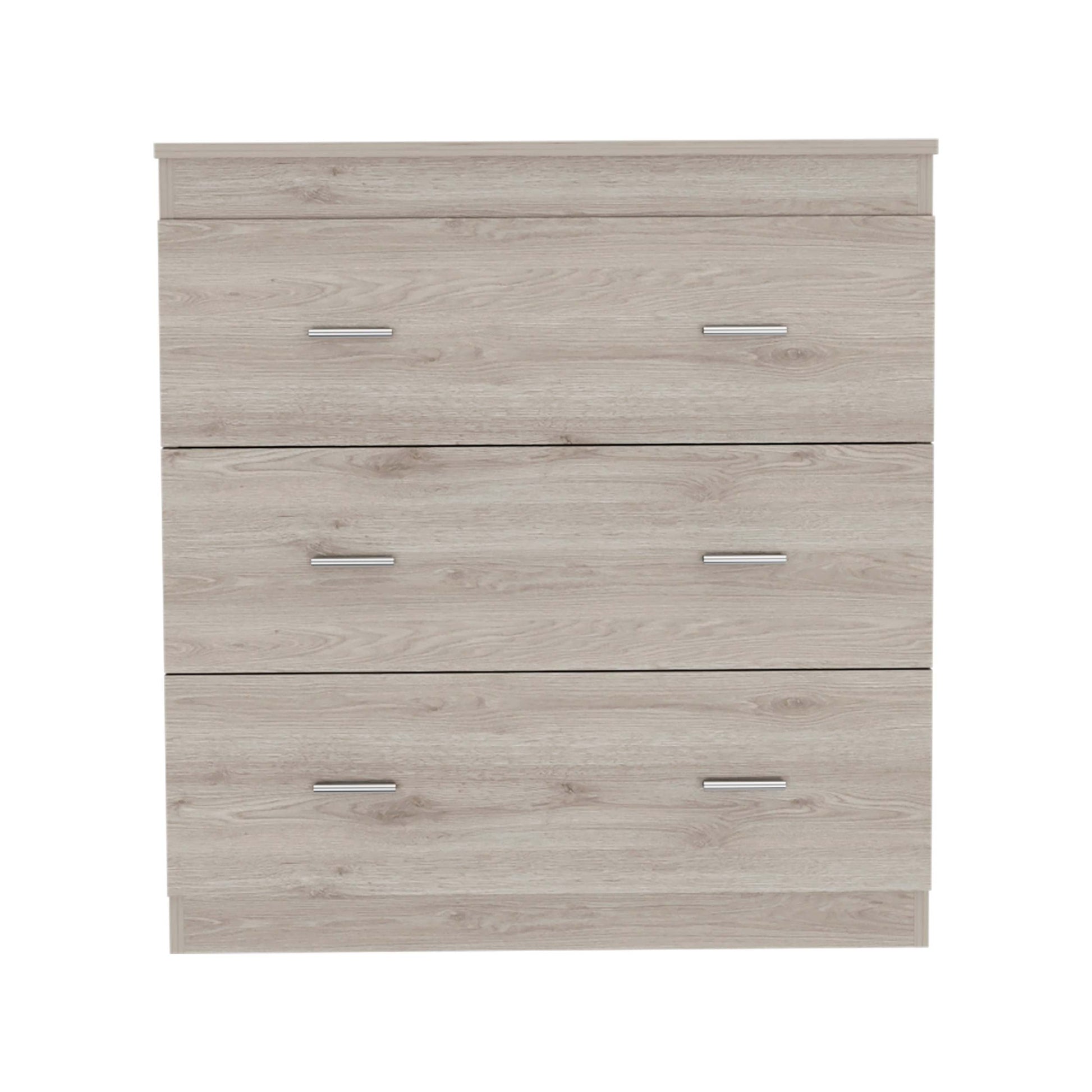 Dove Three Drawer Dresser, Superior Top Beige Mdf Engineered Wood