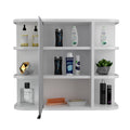 Valdez Medicine Cabinet With Six Shelves, Mirror Cabinet Black Mdf Engineered Wood