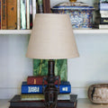 Slant Empire Hardback Lampshade With Bulb Clip, Heather Gray Linen