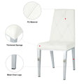 Modern Simple Light Luxury Dining Chair White Chair Home Bedroom Stool Back Pu Electroplated Chair Legs Set Of 2 Metal White Silver Pu