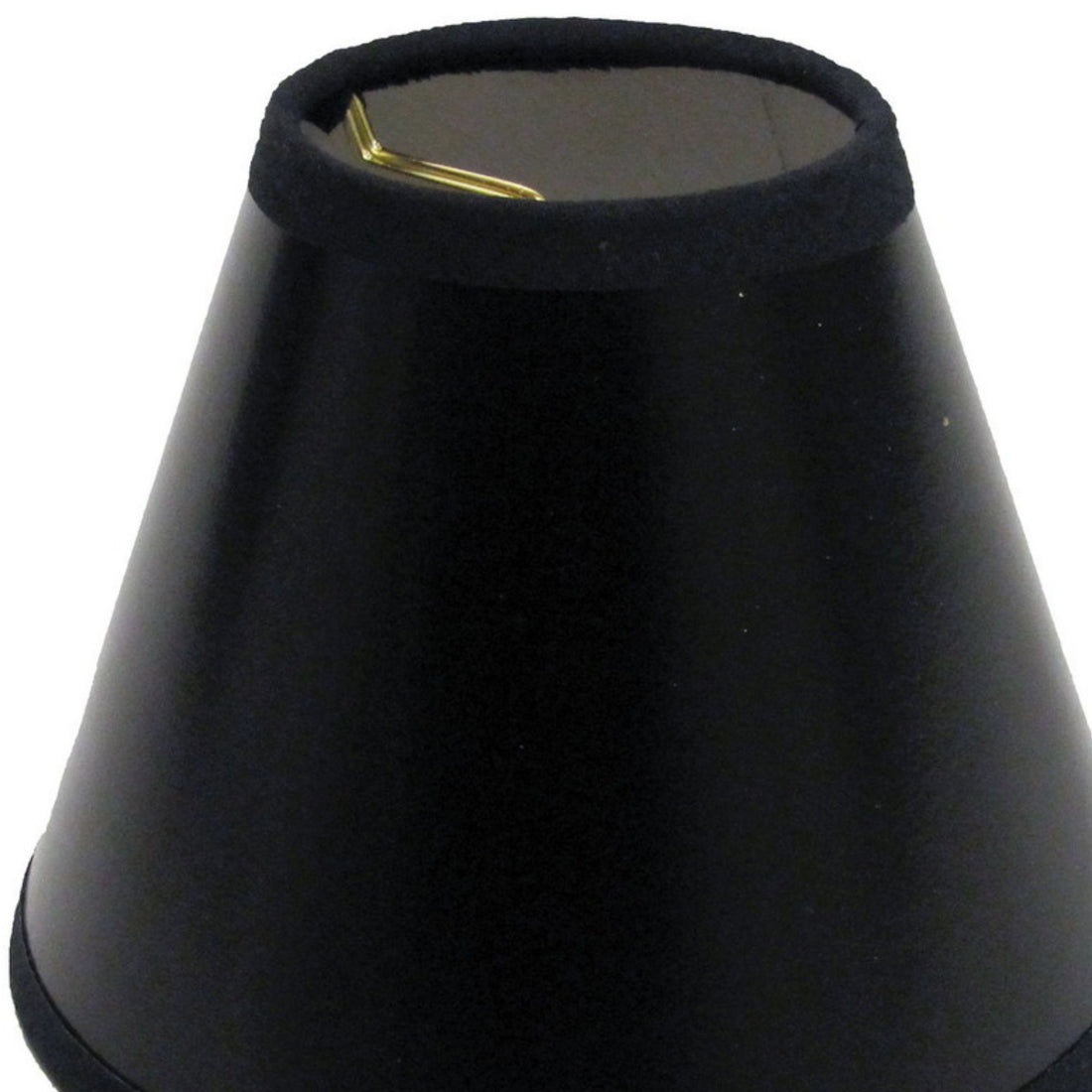 Slant Hardback Chandelier Lampshade With Flame Clip, Black With White Lining Set Of 6 Black White Parchment