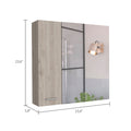 Kenya Medicine Cabinet, Mirror, Double Door, Four Interior Shelves Light Gray Mdf Engineered Wood