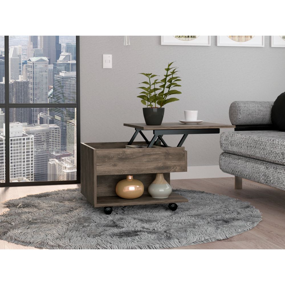 Portland Lift Top Coffee Table Multicolor Primary Living Space Modern Freestanding Rectangular Hutch Coffee & End Tables Rectangular Mdf Engineered Wood