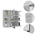 Valdez Medicine Cabinet With Six Shelves, Mirror Cabinet White Mdf Engineered Wood