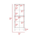 Zurich Double Kitchen Pantry, Double Door Cabinet, Four Shelves Multicolor Mdf Engineered Wood