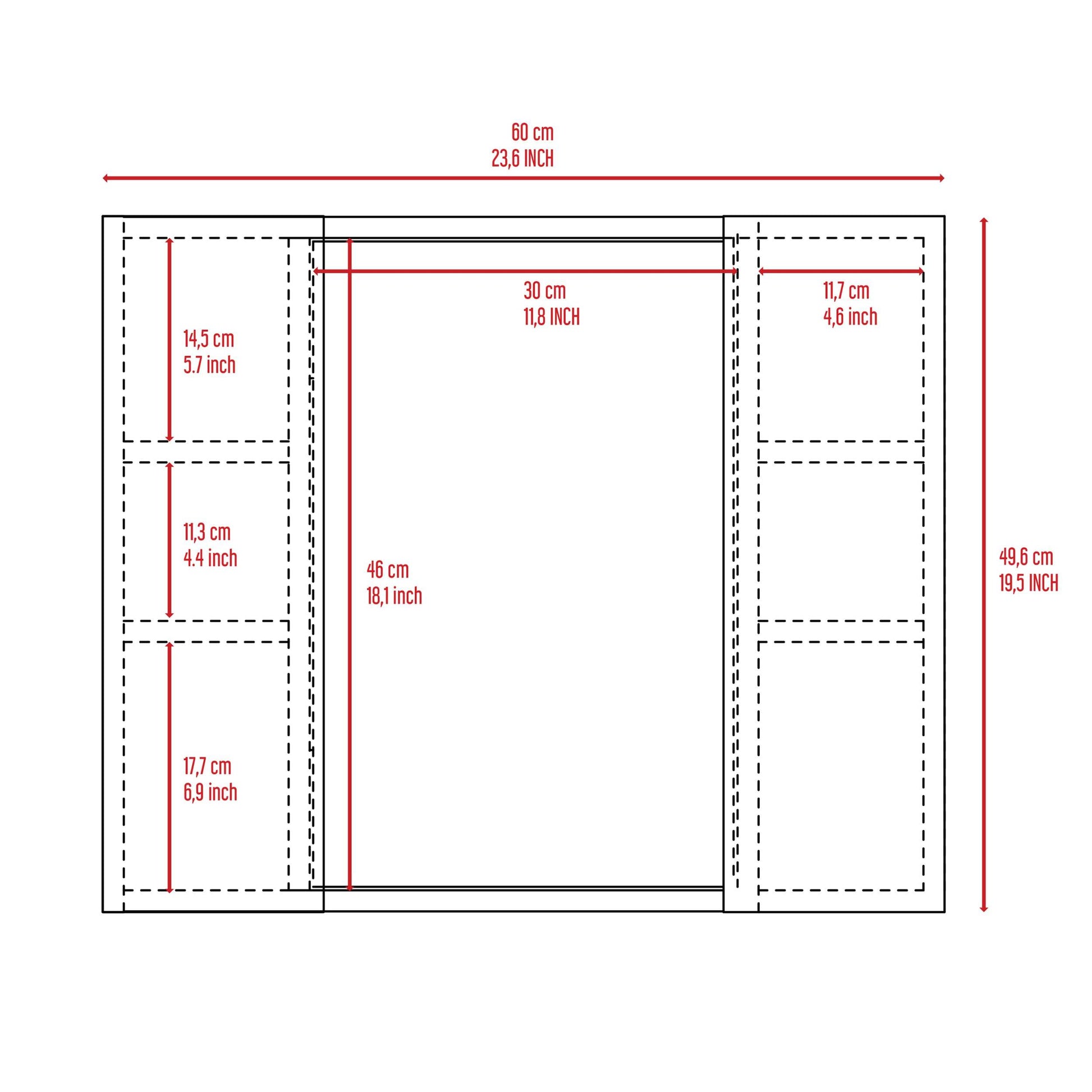 Draco Medicine Cabinet, Mirror, Double Door, One External Shelf White Mdf Engineered Wood