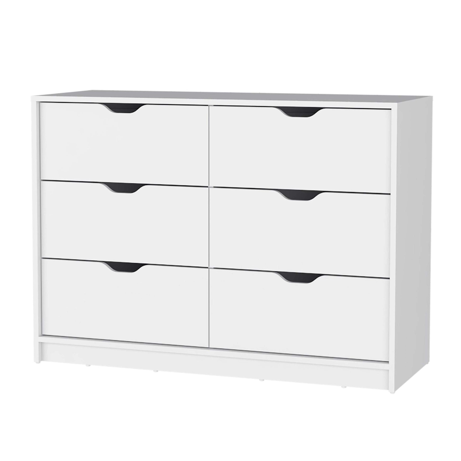 Dillon 4 Drawers Dresser, Chest Of Drawers With 2 Cabinets White Mdf Engineered Wood