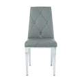 Modern Style Glass Table, Elegant Transparent Design, Durable Support Base, Solid, Selected Materials Made Of Furniture Display Fashion, Suitable For The Living Room Set Of 5 Grey Silver Seats 4 Mdf Glass