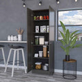 Virginia Double Door Storage Cabinet, Five Shelves White Mdf Engineered Wood
