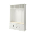 Hall Tree With 3 Hookscoat Hanger, Entryway Bench, Storage Bench, 3 In 1 Design, 47.2Inch, For Entrance, Hallway White White Mdf