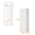 Nampa Storage Cabinet, Single Door, Broom Hangers ,White White Mdf Engineered Wood