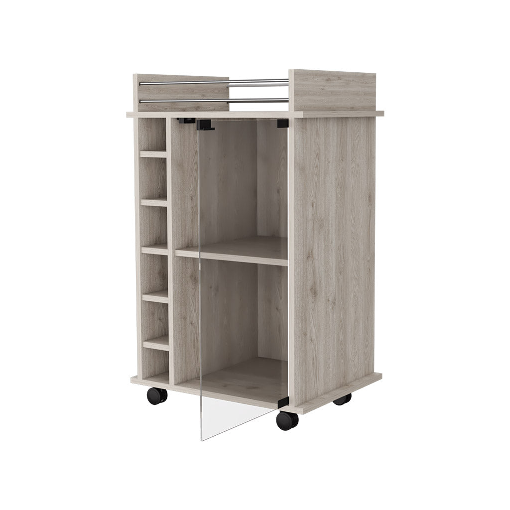 Valencian Nightstand, One Open Shelf, One Cabinet, Superior Top Brown Mdf Engineered Wood