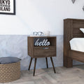 Allie Nightstand, Superior Top, Open Shelf, One Drawer Brown 1 Drawer Bedroom Rectangle Modern Shelf Mdf Engineered Wood