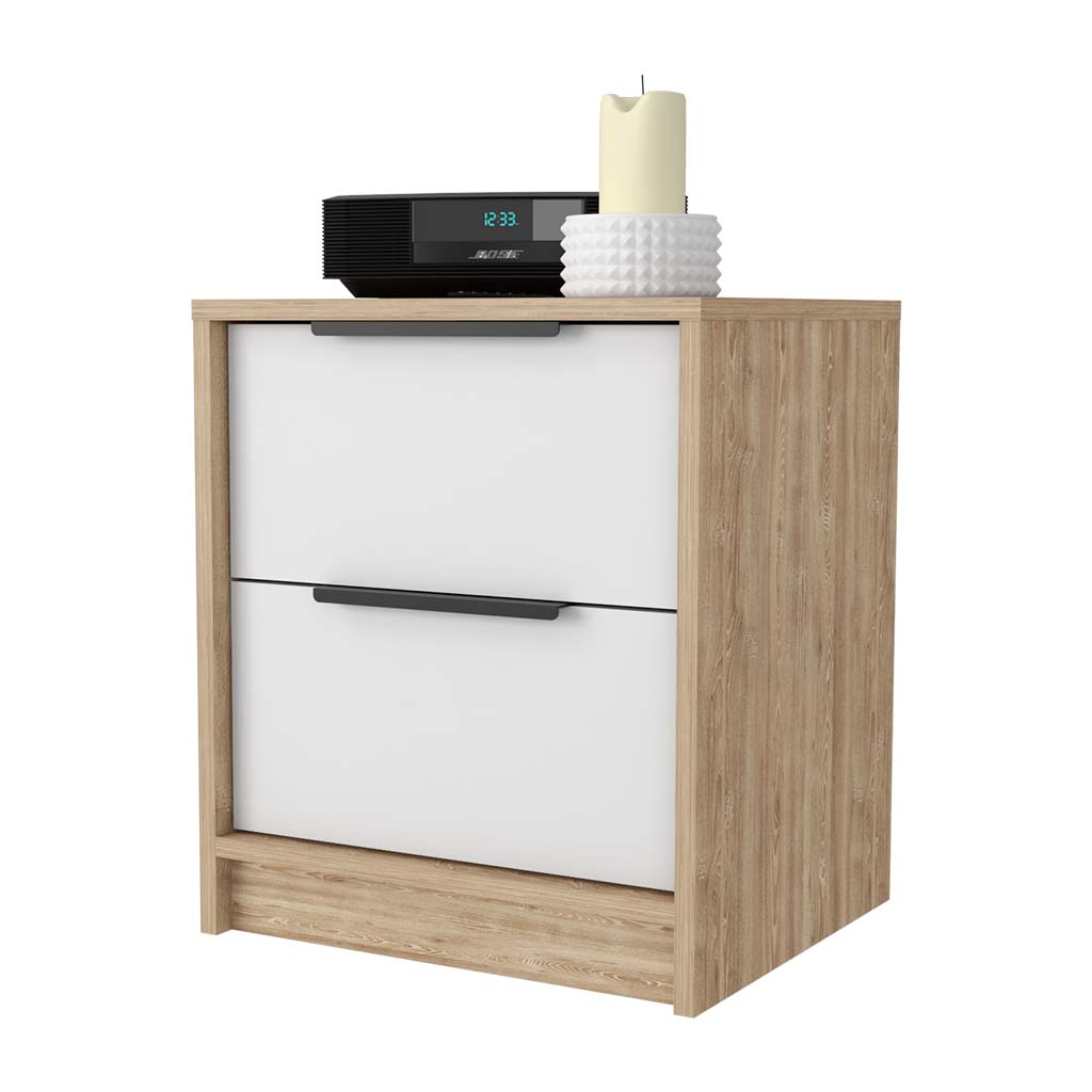 Washington Nightstand, Two Large Drawers Multicolor 2 Drawers Bedroom Rectangle Modern Shelf Mdf Engineered Wood