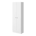 Virginia Double Door Storage Cabinet, Five Shelves White Mdf Engineered Wood