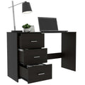 Berlin Three Drawers Desk Black Mdf Engineered Wood