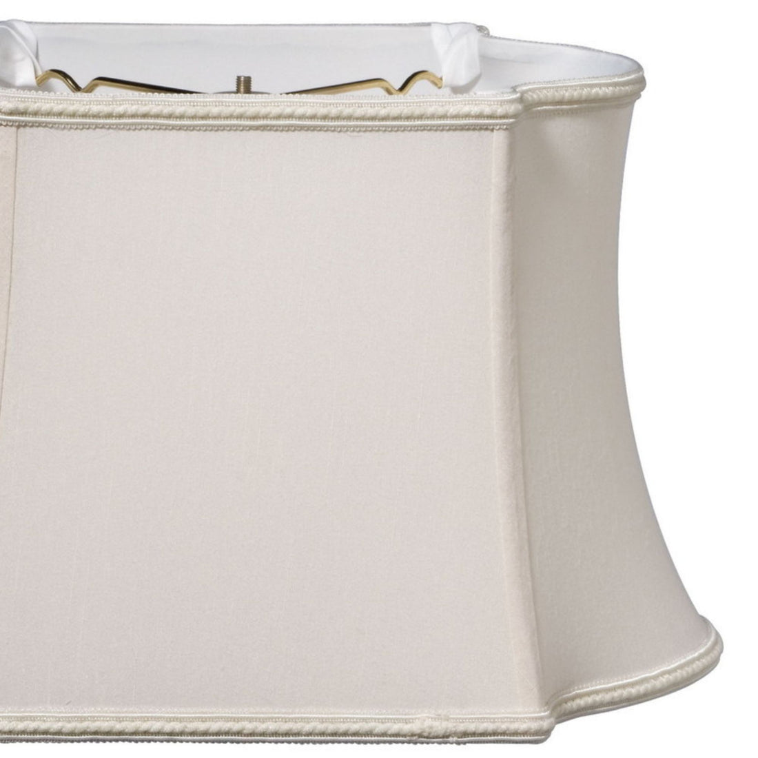 Slant Fancy Oblong Softback Lampshade With Washer Fitter, Cream Cream Shantung