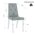Modern Style Glass Table, Elegant Transparent Design, Durable Support Base, Solid, Selected Materials Made Of Furniture Display Fashion, Suitable For The Living Room Set Of 5 Grey Silver Seats 4 Mdf Glass