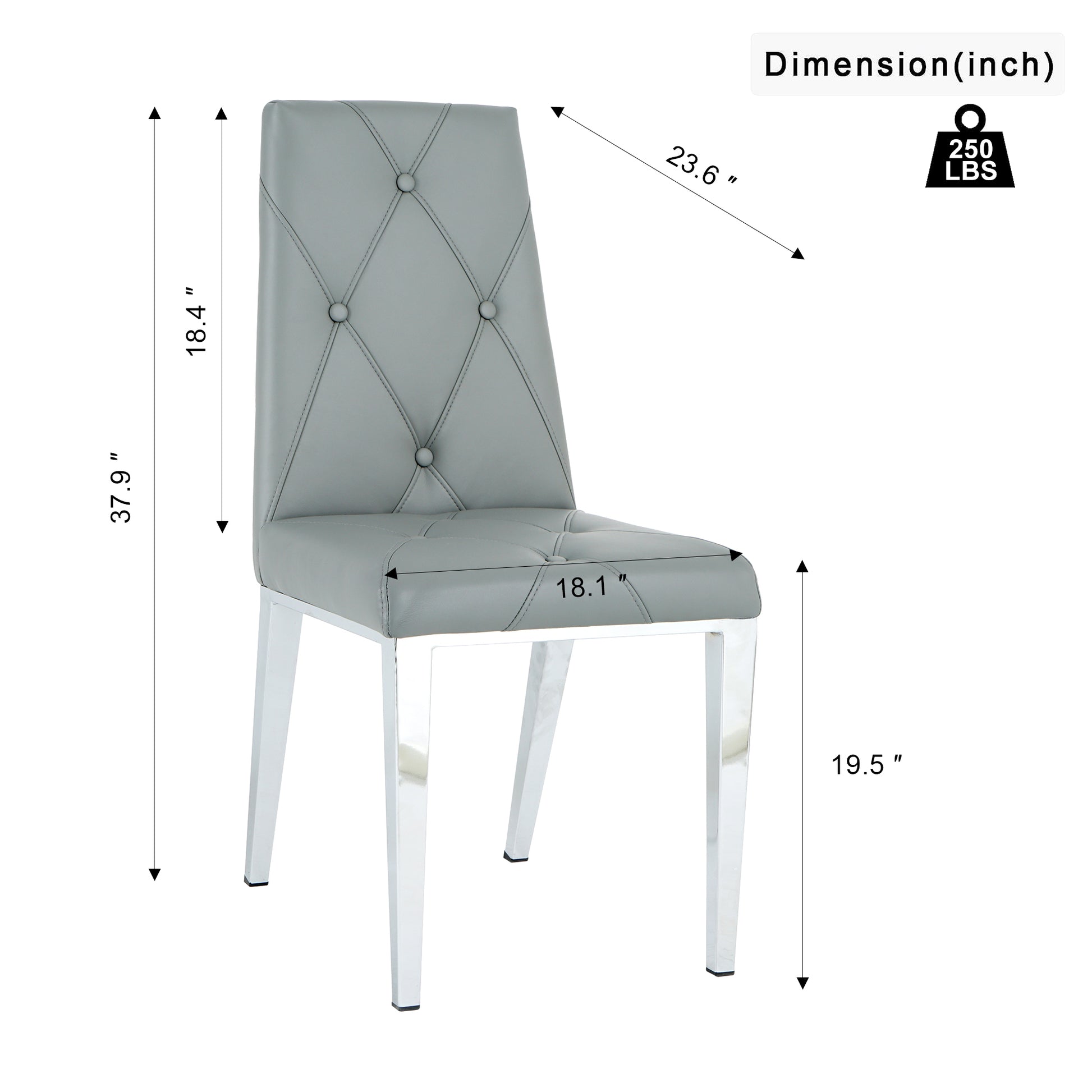 Modern Style Glass Table, Elegant Transparent Design, Durable Support Base, Solid, Selected Materials Made Of Furniture Display Fashion, Suitable For The Living Room Set Of 5 Grey Silver Seats 4 Mdf Glass