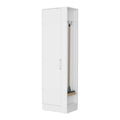 Nampa Storage Cabinet, Single Door, Broom Hangers ,White White Mdf Engineered Wood