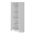 Virginia Double Door Storage Cabinet, Five Shelves White Mdf Engineered Wood
