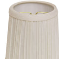 Slant Hardback Chandelier Lampshade With Flame Clip, White Set Of 6 White Broadcloth Pleat