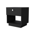 Sumter 1 Drawer Nightstand, Storage Shelf Black Mdf Engineered Wood