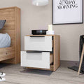 Washington Nightstand, Two Large Drawers Multicolor 2 Drawers Bedroom Rectangle Modern Shelf Mdf Engineered Wood