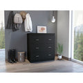 Dove Three Drawer Dresser, Superior Top Black Mdf Engineered Wood