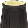 Slant Side Pleat Chandelier Lampshade With Flame Clip, Black Gold Set Of 6 Golden Black Silk