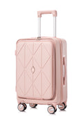 Luggage Sets 3 Piece 20 24 28 , Expandable Carry On Luggage With Tsa Lock Airline Approved, 100% Pc Hard Shell And Lightweight Suitcase With Front Pocket And Spinner Wheels Pink Pc