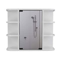 Valdez Medicine Cabinet With Six Shelves, Mirror Cabinet White Mdf Engineered Wood